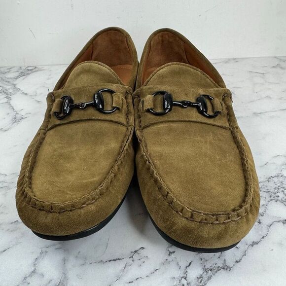 Allen Edmonds Men\'s Sebastian Suede Bit Driving Loafer Leather Size 10 D Green Allen Edmonds Sebastian BIT Driving Loafers Mens Sz 9 D Sage  main image 4